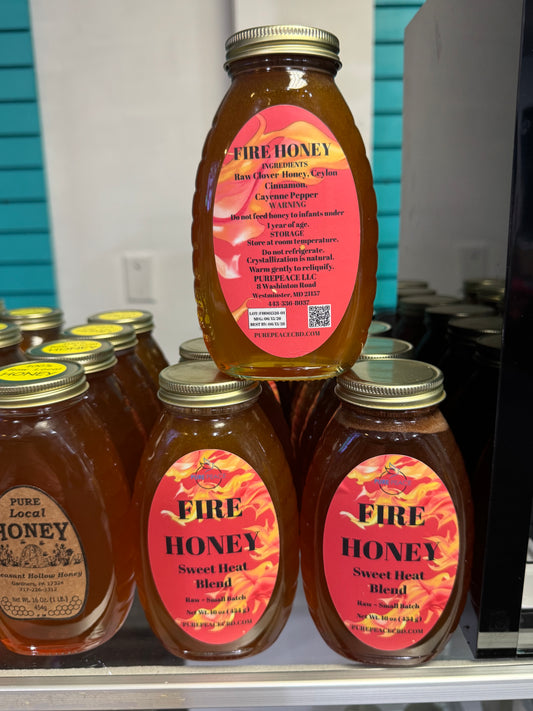 PUREPEACE Fire Honey – Ceylon Cinnamon & Cayenne Pepper Infused – 1 lb.