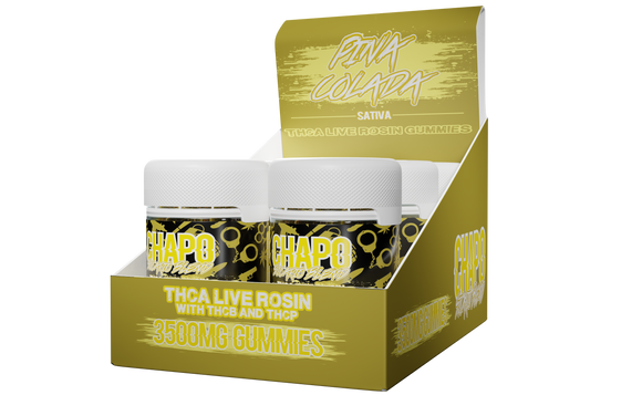 CHAPO Pina Colada 20ct THCa Live Rosin + THCB + THCP - 175mg Each Gummy
