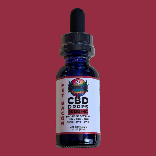 1000MG CBD Pet Bacon Drops Broad Spectrum | CBD + CBG + CBN - MCT Oil Tincture Pure Peace
