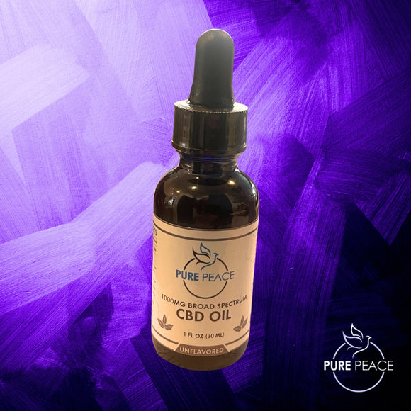 Pure Peace CBD Oil - 1,000mg Broad-Spectrum - 30ml - Unflavored