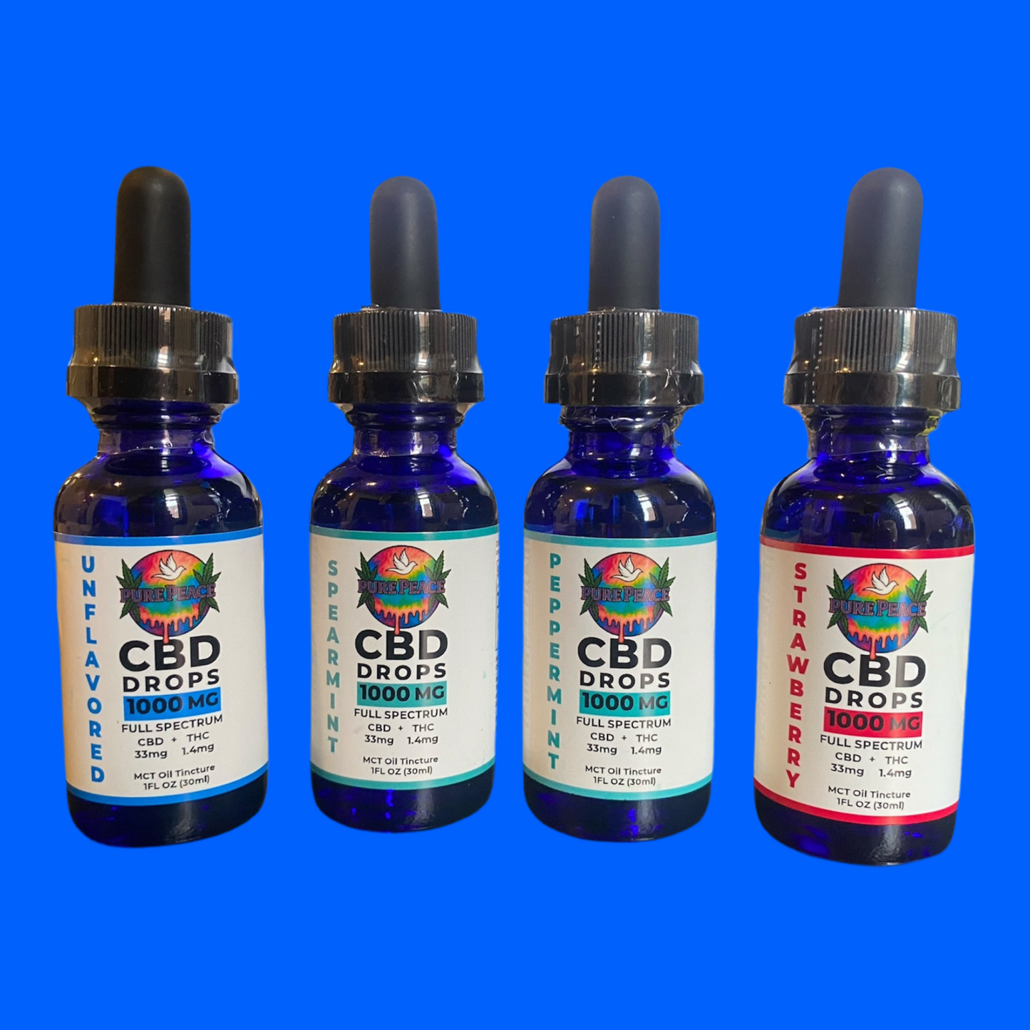 1000mg full spectrum cbd tincture drops || 1ml per dropper | cbd + thc 0.3% - tincture Pure Peace