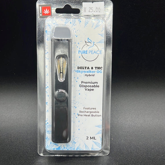 2gram Delta 8 THC SkyWalker OG Hybrid- Indica Pure Peace Premium Disposable Vape Pen