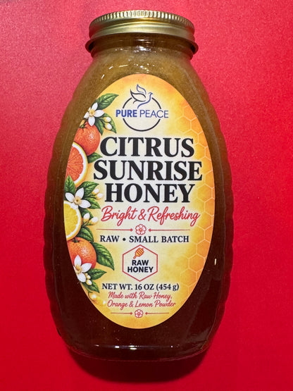 PUREPEACE Citrus Sunrise Raw Honey – 1 lb.
