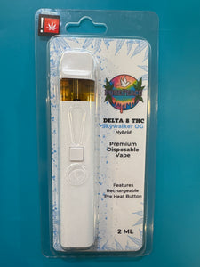 2 Gram Delta 8 THC Rechargeable Disposable Pen SKYWALKER OG Hybrid Pure Peace