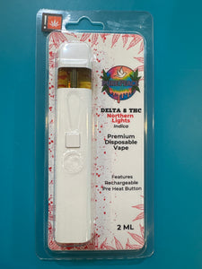 2 Gram Delta 8 THC Rechargeable Disposable Vape Pen Northern Lights Indica Pure Peace