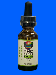 PURE PEACE THC DROPS 1000MG DELTA 8 - 33MG PER I ML DROP | SOUR DIESEL | 1 FL OZ BOTTLE