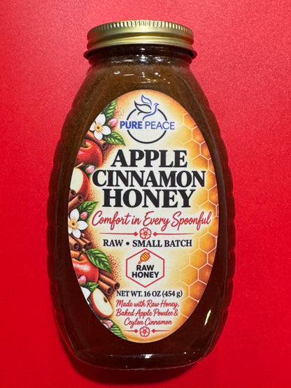 PUREPEACE Apple Cinnamon Raw Honey – 1 lb.