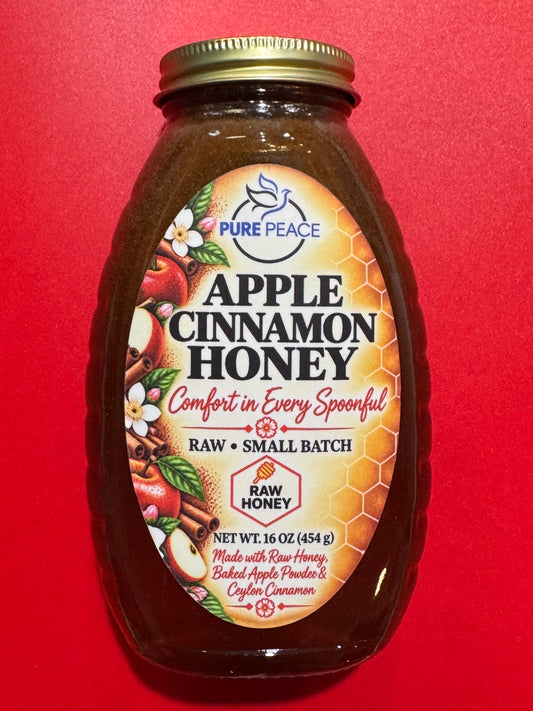 PUREPEACE Apple Cinnamon Raw Honey – 1 lb.