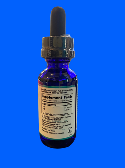 PURE PEACE 1000mg Full Spectrum CBD Tincture Drops | 33mg CBD Per Serving | 30mL