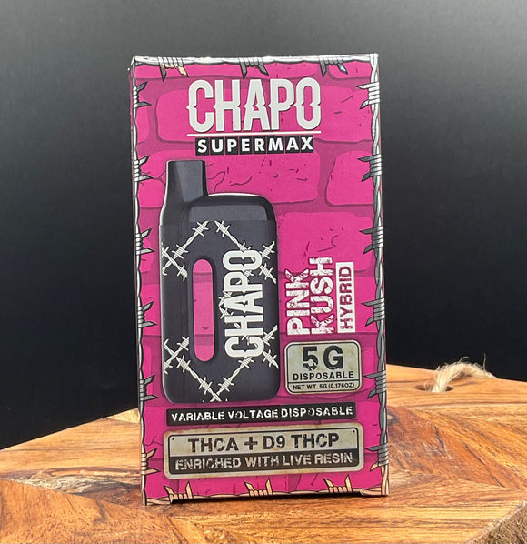 Chapo 5 Gram Disposable THCa Live Resin + D9  + THCP Pink Kush Push Button Vape Pen Hybrid