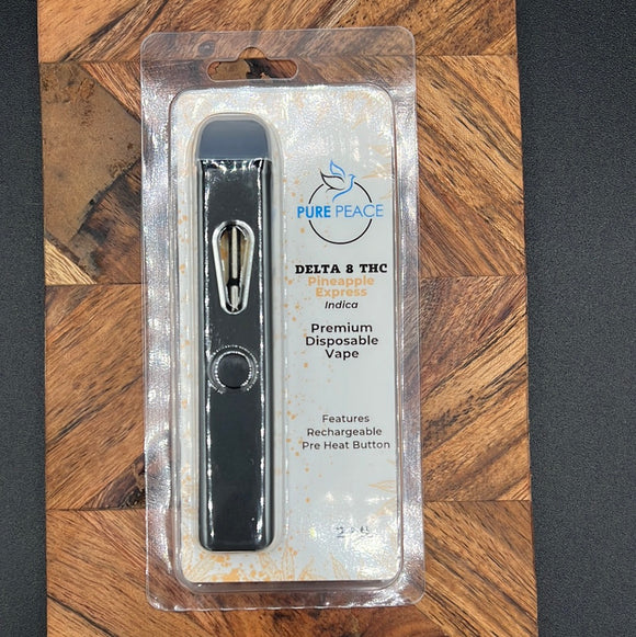 Northern Lights- Indica Pure Peace 2 Gram Delta 8 THC Premium Disposable Vape Pen Push Button