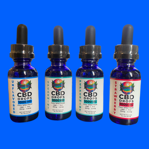 CBD DROPS - 1000MG - FULL SPECTRUM | CBD + THC 0.3% - TINCTURE PURE PEACE