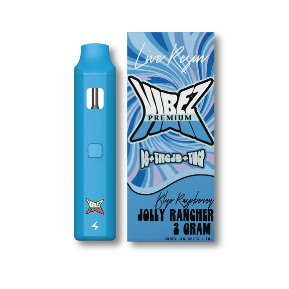 VIBEZ Premium 2Gram Vape Pen THCP/THCJD/D8/Live Resin BLUE RASPBE