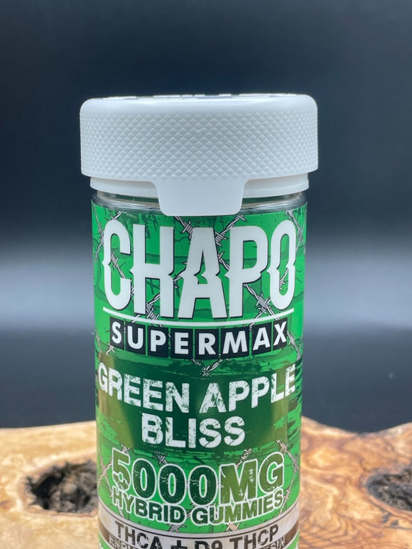 Chapo 25ct 200 mg THCa Hybrid Gummies Green Apple Bliss Hybrid 5000 MG Total