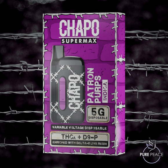 Chapo Extrax 5-Gram Pen - THCa Live Resin/Delta-9 THC/THCP - Patron Purps - Indica