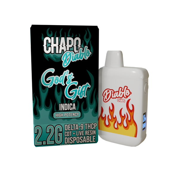 CHAPO DIABLO 2.2 GRAM *GOD'S GIFT* - INDICA - HIGH POTENCY DELTA-9 THCP CDT + LIVE RESIN DISPOSABLE VAPE PEN