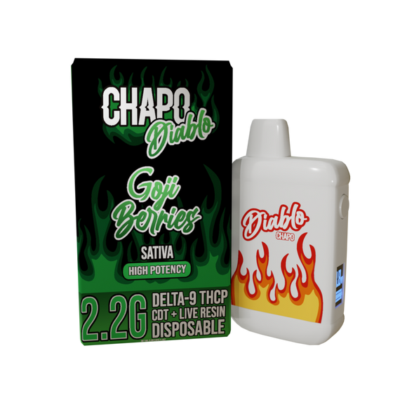 CHAPO DIABLO 2.2 GRAM *GOJI BERRIES* - SATIVA - HIGH POTENCY DELTA-9 THCP CDT + LIVE RESIN DISPOSABLE VAPE PEN