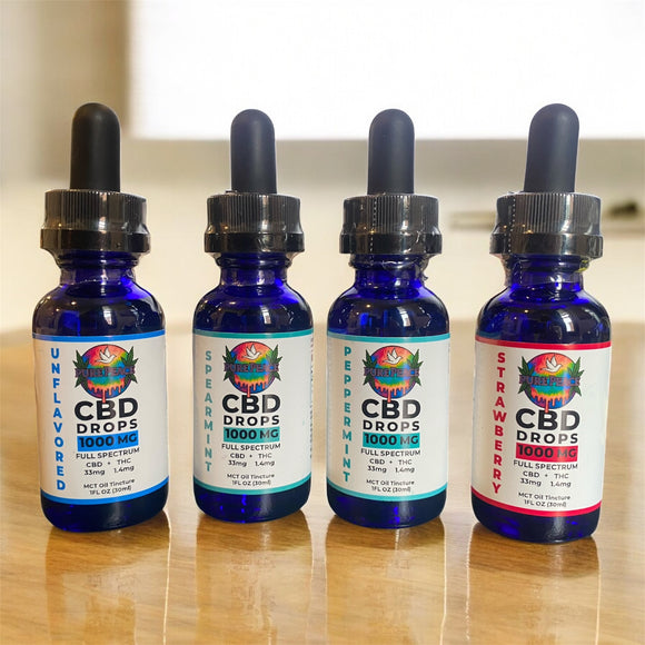 CBD DROPS - 1000MG - FULL SPECTRUM | CBD + THC 0.3% - TINCTURE PURE PEACE