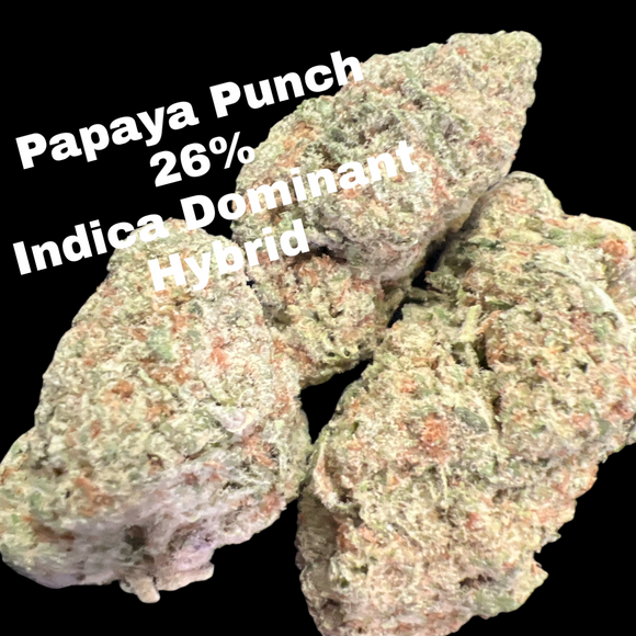 Papaya Punch THCa Flower 26% - Indica-Dominant Hybrid - INDOOR EXOTIC