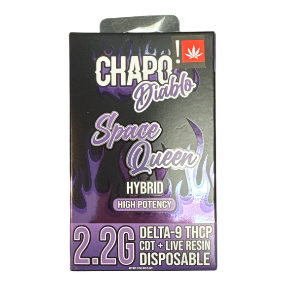 CHAPO DIABLO 2.2 GRAM *SPACE QUEEN* - HYBRID - HIGH POTENCY DELTA-9 THCP CDT + LIVE RESIN DISPOSABLE VAPE PEN