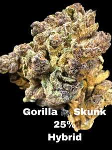 GORILLA SKUNK THCa FLOWER - 25% - INDICA DOMINANT HYBRID LIGHT ASSIST
