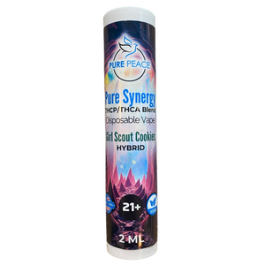 PURE PEACE 2GRAM THCP/THCA DISPOSABLE VAPE PEN - PURE SYNERGY GIRL SCOUT COOKIES- HYBRID