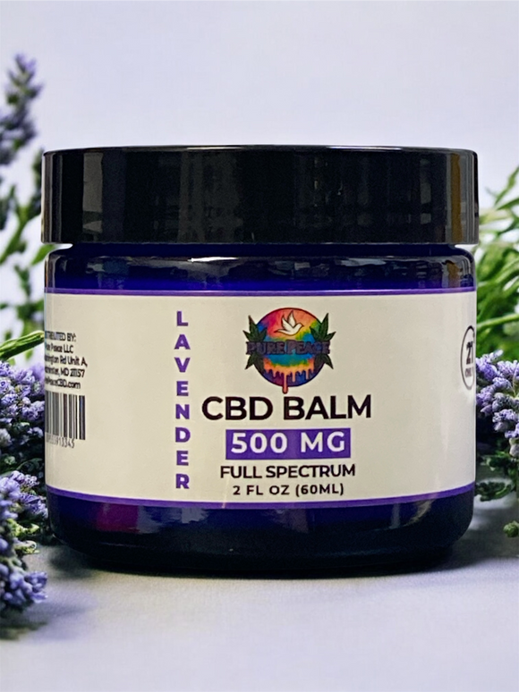Pure Peace Pain Balm - 500mg Full Spectrum CBD - Lavender+Menthol