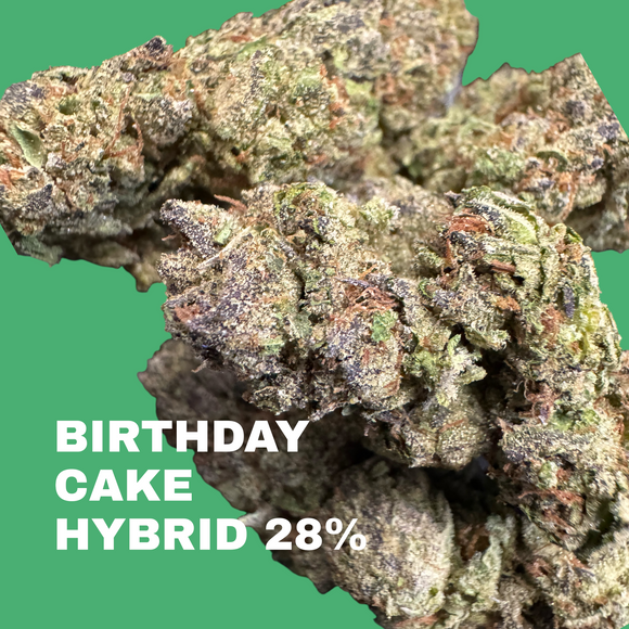 BIRTHDAY CAKE THCA FLOWER 28% - HYBRID LIGHT ASSIST