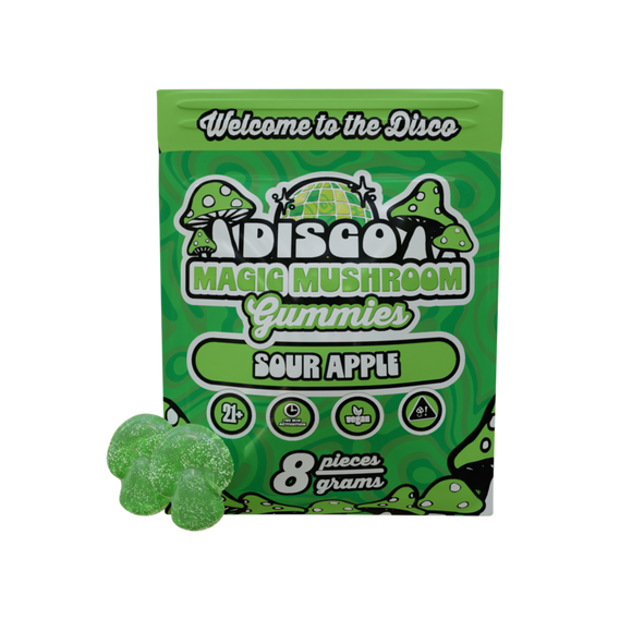 DISCO MAGIC MUSHROOM GUMMIES - 8 GRAMS / 8 PIECES - *SOUR APPLE*