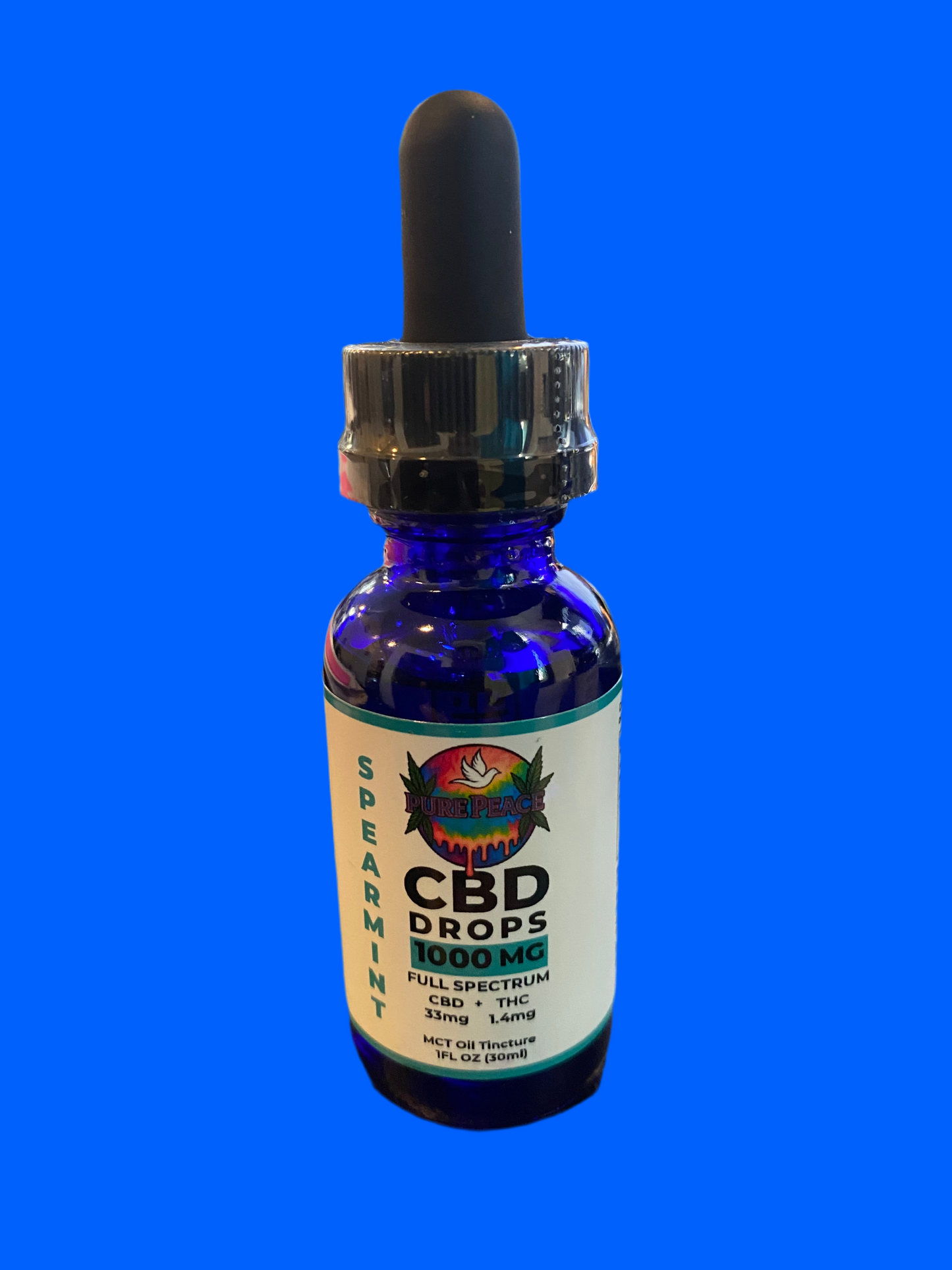 spearmint 1000mg full spectrum cbd tincture drops || 1ml per dropper | cbd + thc 0.3% - tincture Pure Peace
